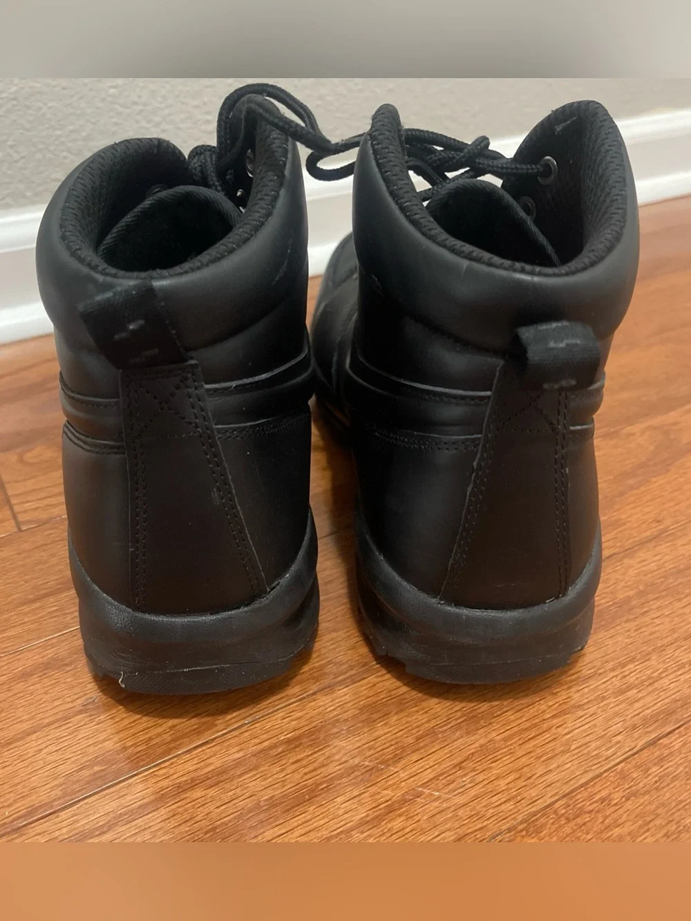 NIKE 454350-003 BLACK MANOA LEATHER MENS BOOTS SIZE US 13